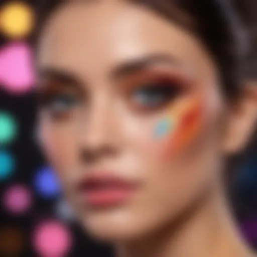 Vibrant colorful makeup palette showcasing artistic expression