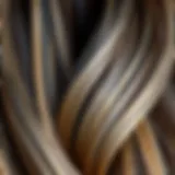 Close-up view of balayage technique applied on hair tips showcasing the transition of colors.