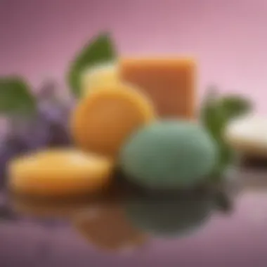 Close-up of natural ingredients used in facial soaps