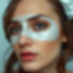 Soothing under-eye mask application on delicate skin