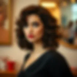 Elegant curly hairstyle created with curlers