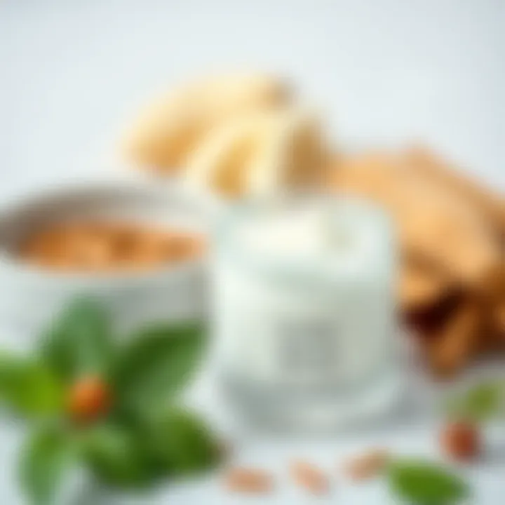 A close-up of natural ingredients used in skincare