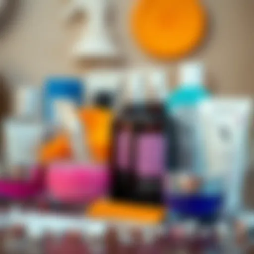 A display of various skincare products and their textures