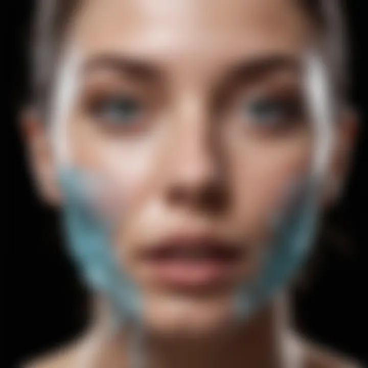 A close-up of a person applying a hydrating mask