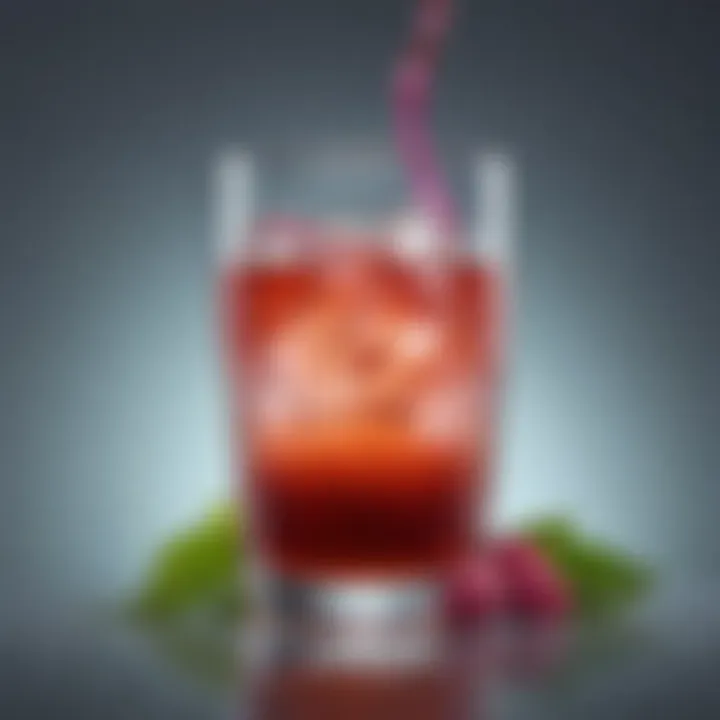 A vibrant glass of mixed collagen drink showing its appealing color and texture