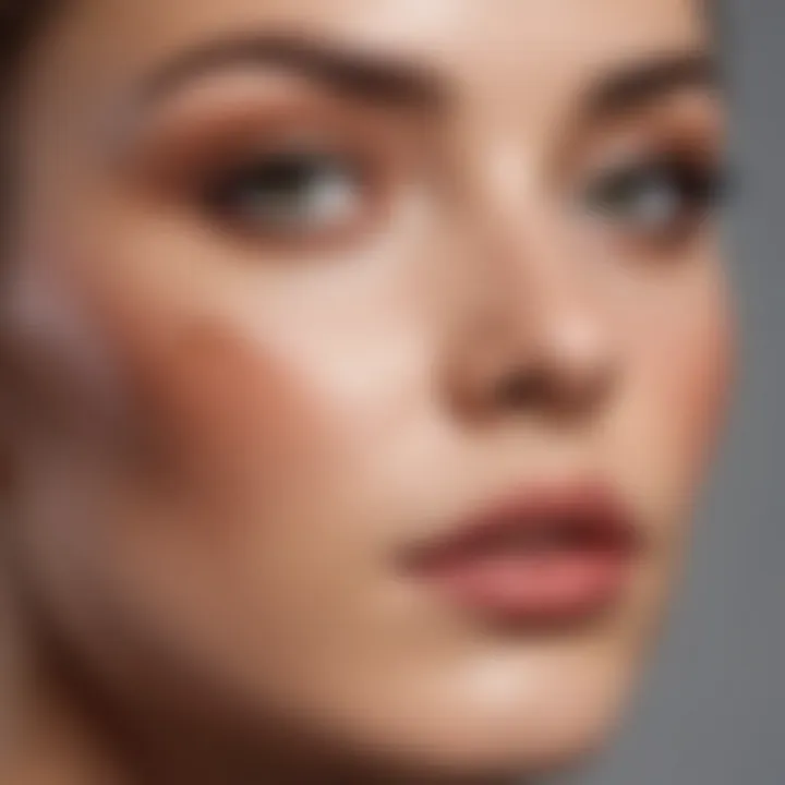 A close-up view of contour application technique with brushes