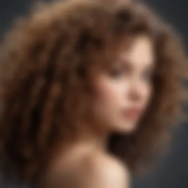 A close-up view of curly hair showcasing its natural texture