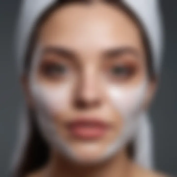 Close-up of a rejuvenating facial mask application