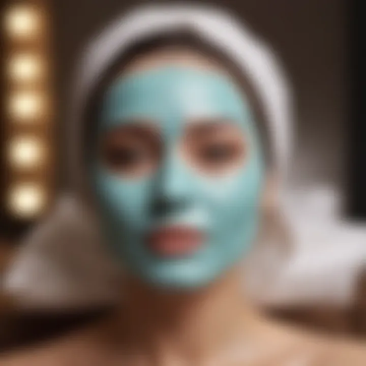 Relaxed individual enjoying a facial mask treatment