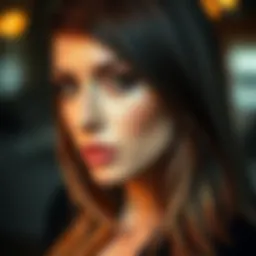 Stylish highlights on dark hair