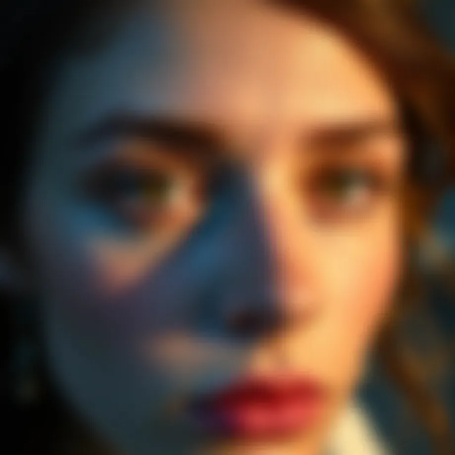 Close-up view of red spots under the eyes
