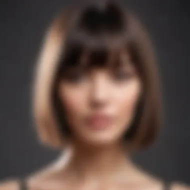 Stylish lob haircut with bangs showcasing modern aesthetics