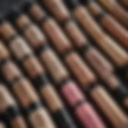 A vibrant display of various concealers and BB creams