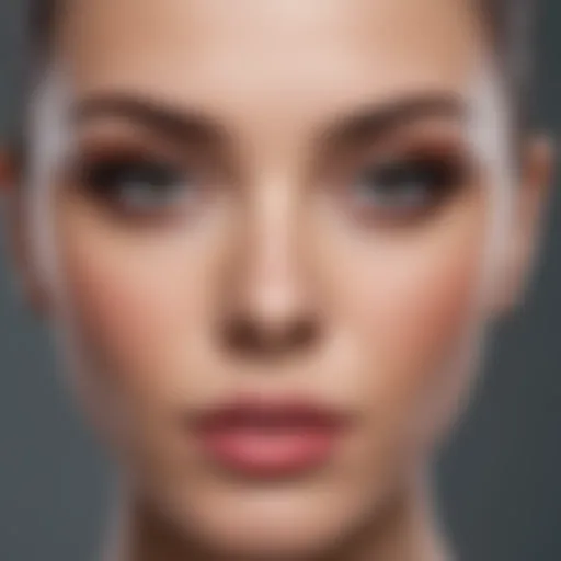 Elegant representation of square eyebrows on a model