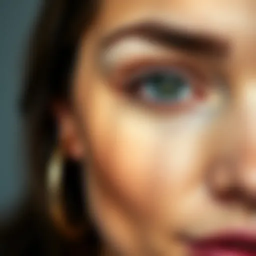 Close-up view of fine lines around the eyes