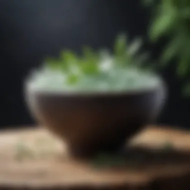 Natural remedies for dandruff displayed in a bowl