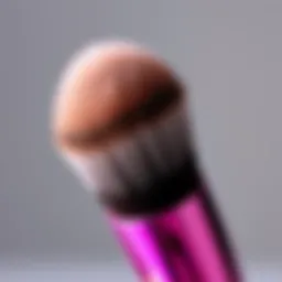 Close-up of a contour brush with soft bristles