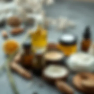 Natural Remedies for Dry Skin Natural oils and creams laid out for skincare