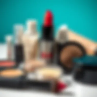 Close-up of makeup products with sunscreen benefits