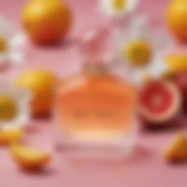 Artistic arrangement of fruits symbolizing the fruity notes in Daisy perfume