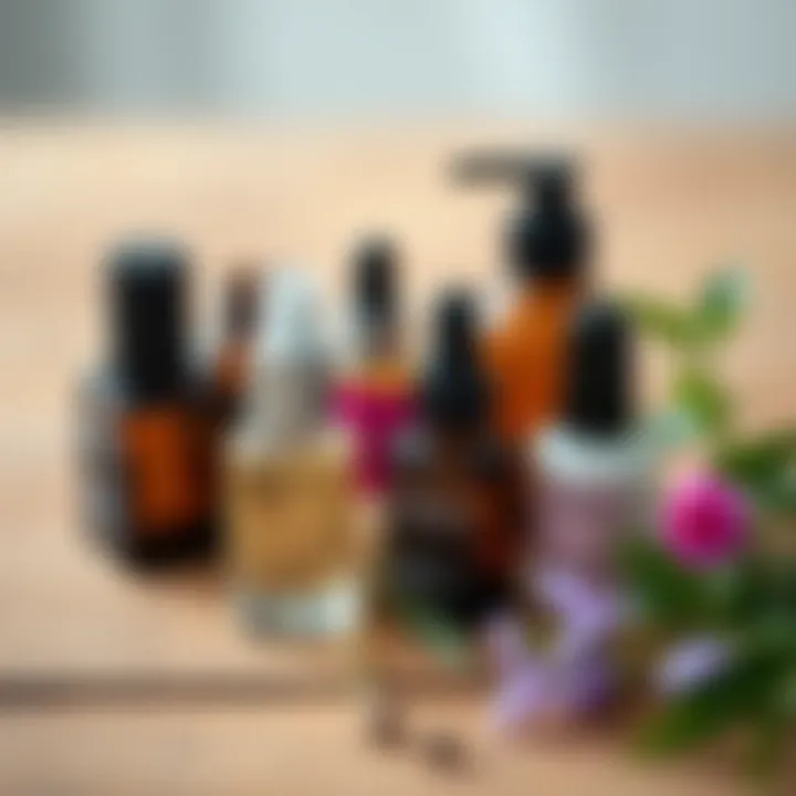 Natural nail care products on a wooden surface