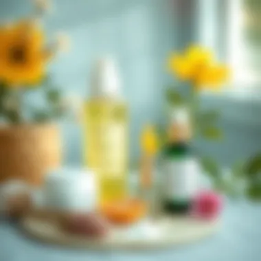 Selection of natural skincare products