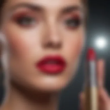 An elegant makeup setup featuring essential lipstick colors.