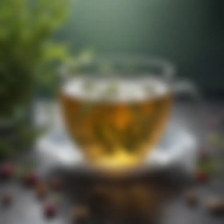 A soothing cup of herbal tea with calming herbs