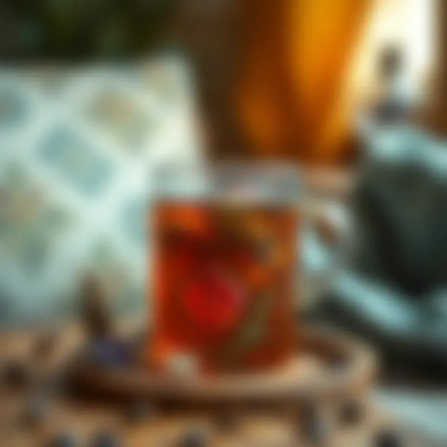 Relaxing herbal tea infusion in a cozy setting