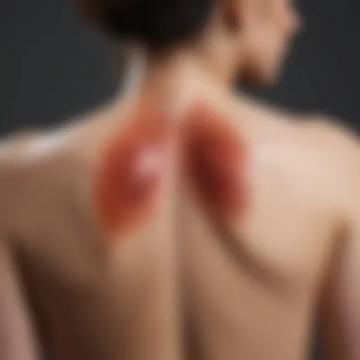 Illustration of a back with inflamed skin indicating infection