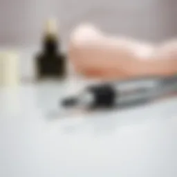 Close-up of a blackhead removal tool on a clean surface