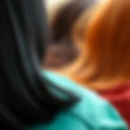 A spectrum of black hair dye shades showcasing various tones and finishes.