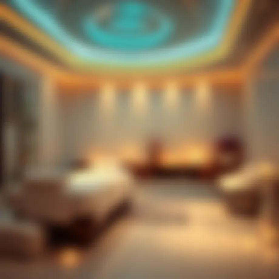 A serene spa environment with calming decor and soft lighting