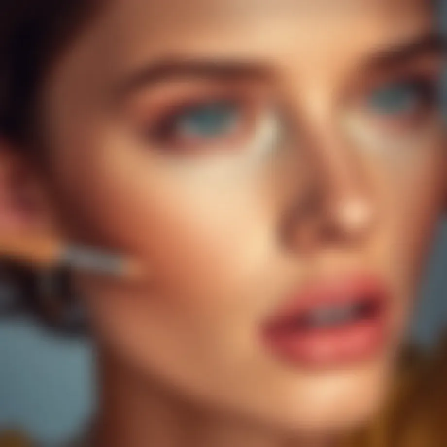 Transformative foundation on a model's skin