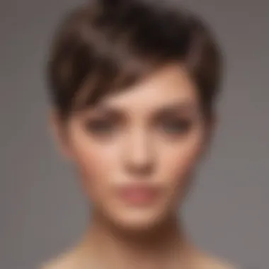 Chic V-cut short hair highlighting face shape features