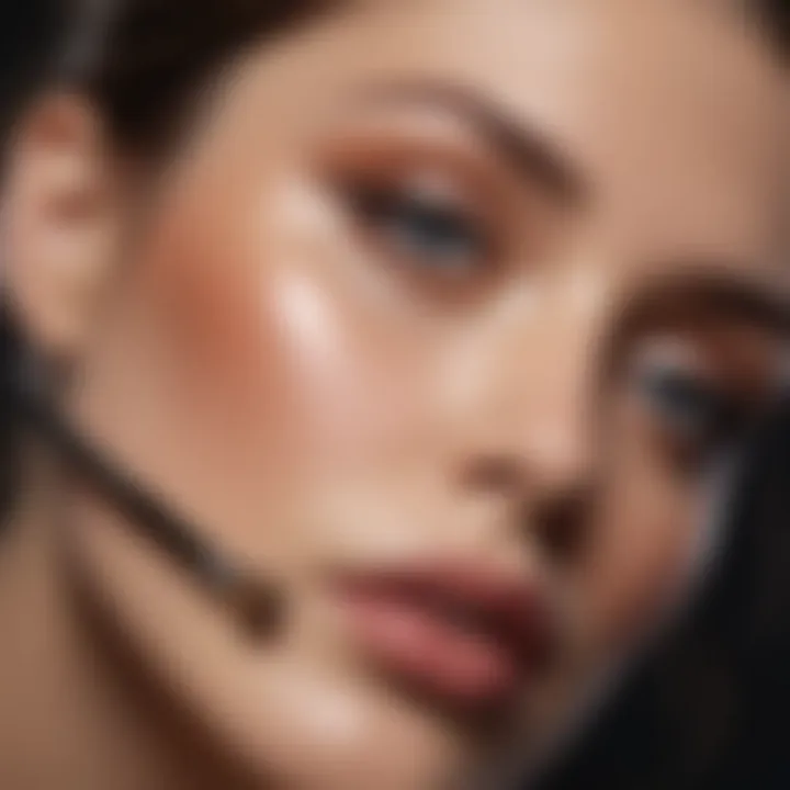 Close-up of bridal eye makeup techniques with brushes