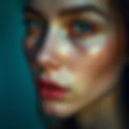 A close-up view of a face showing skin tone variations